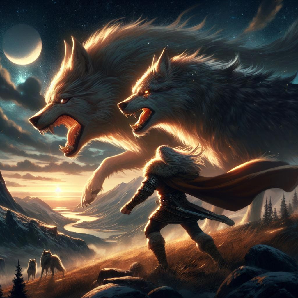 Geri und Freki - Odins Wölfe