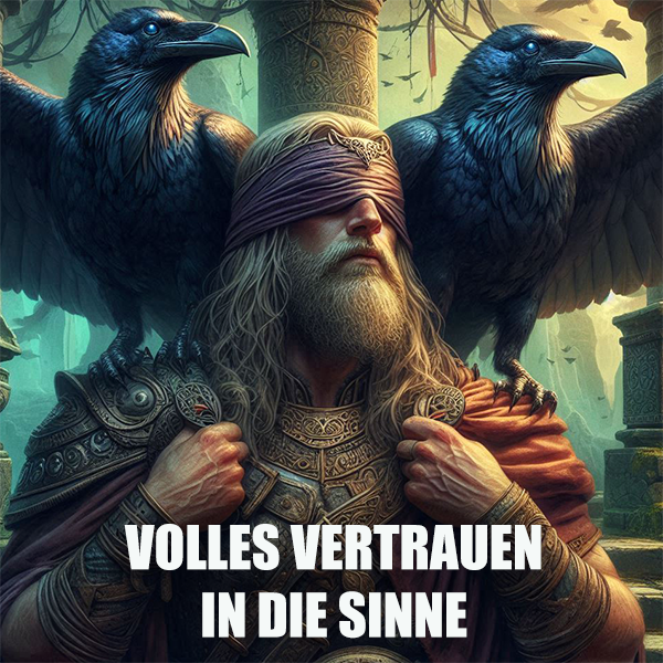 Odin mit Hugin und Munin beide Augen verbunden