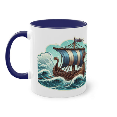 Wikinger Schiff - Gute Reise - Tasse, zweifarbig