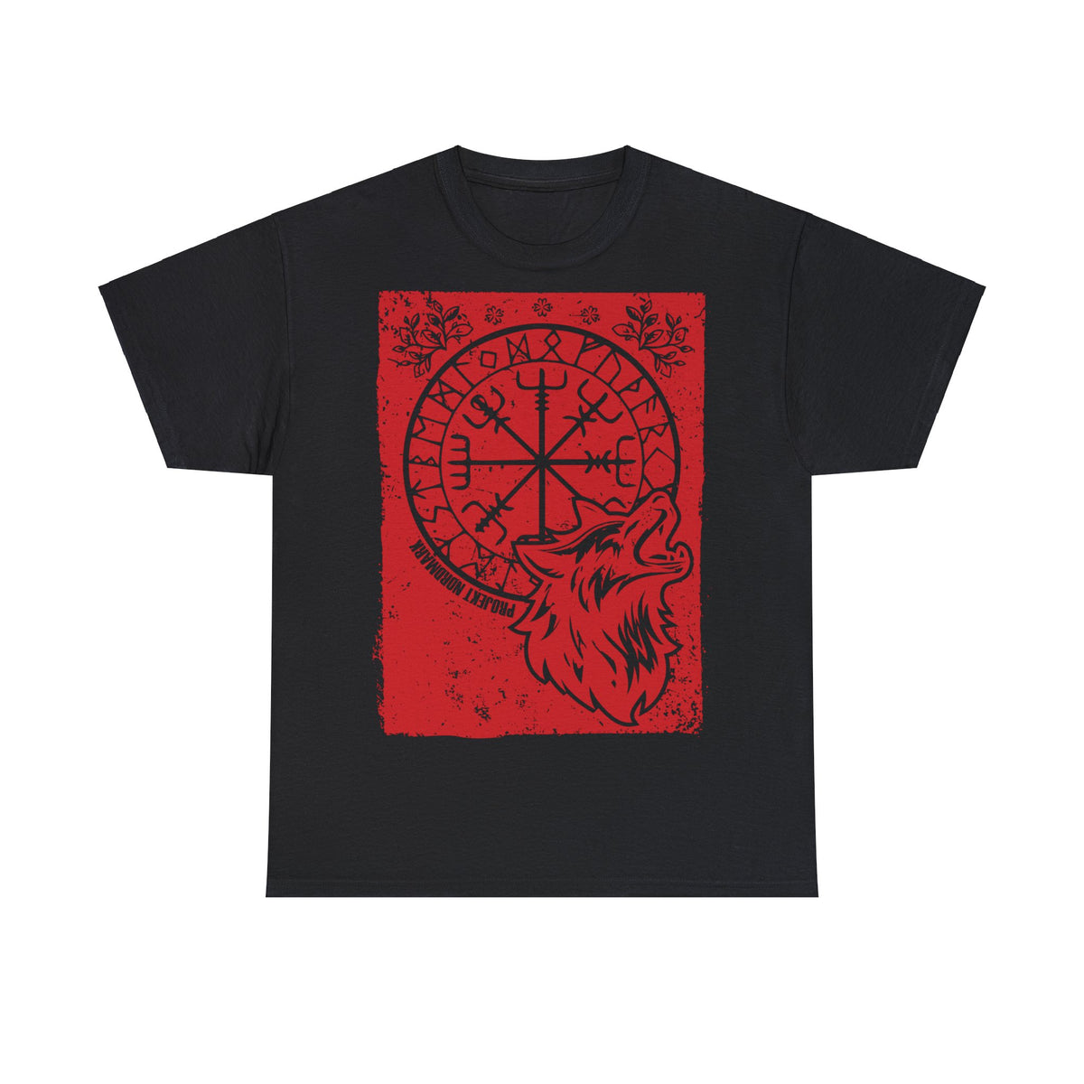 Vegvisir Wolf - Wikingerkompass - rot - T-Shirt