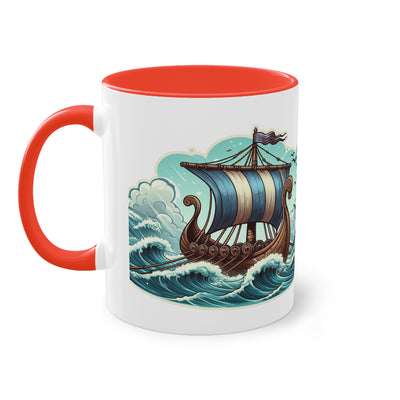 Wikinger Schiff - Gute Reise - Tasse, zweifarbig