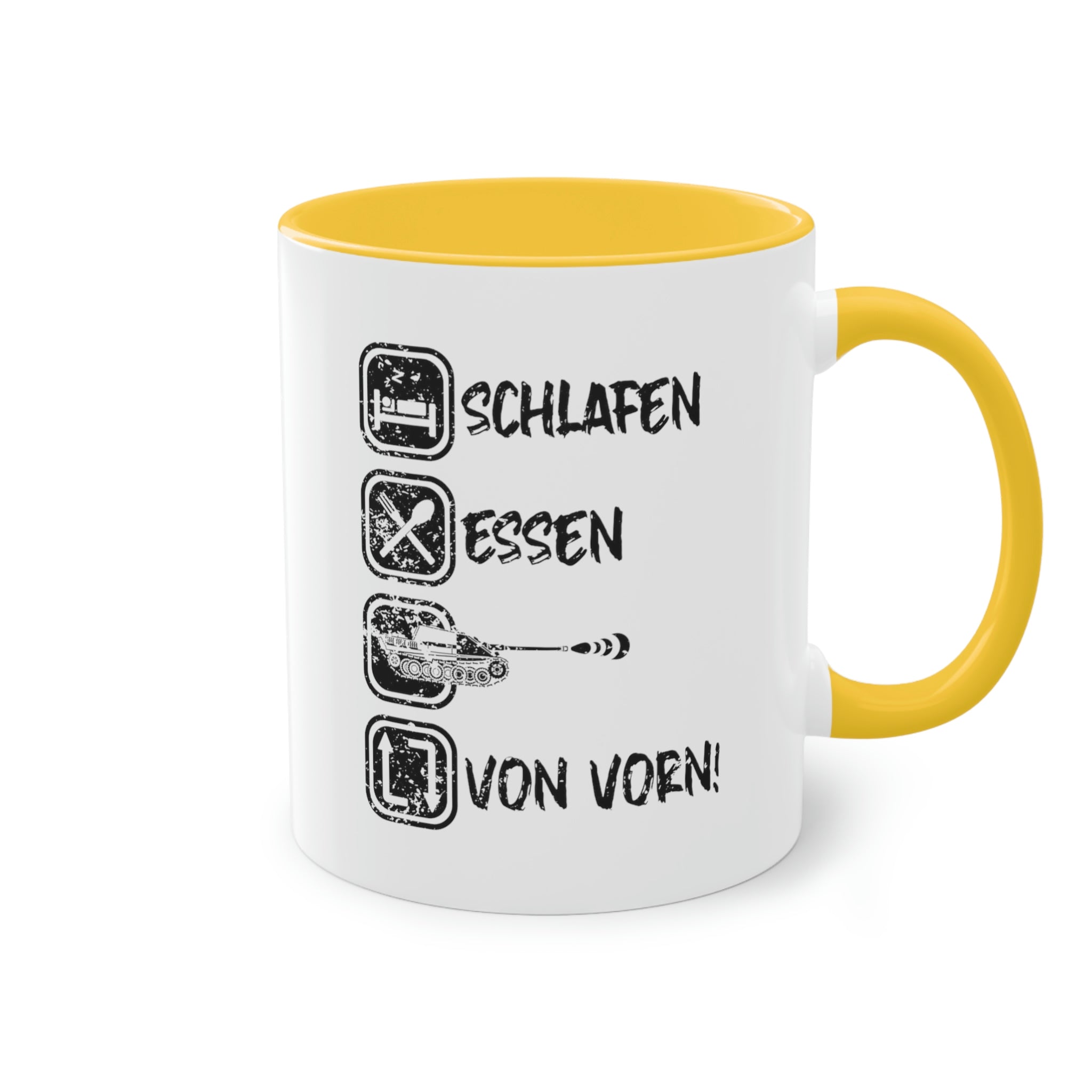 Schlafen Essen JPz - Tasse, zweifarbig