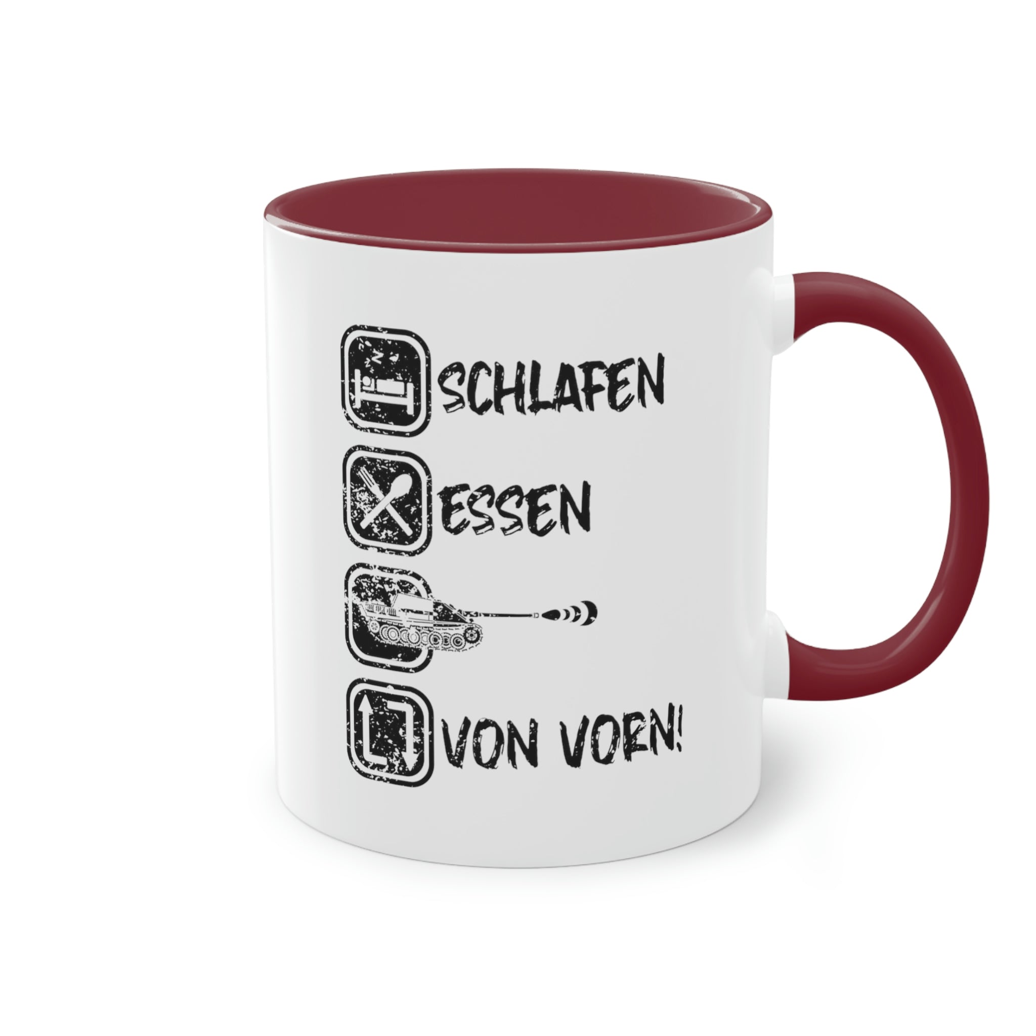 Schlafen Essen JPz - Tasse, zweifarbig