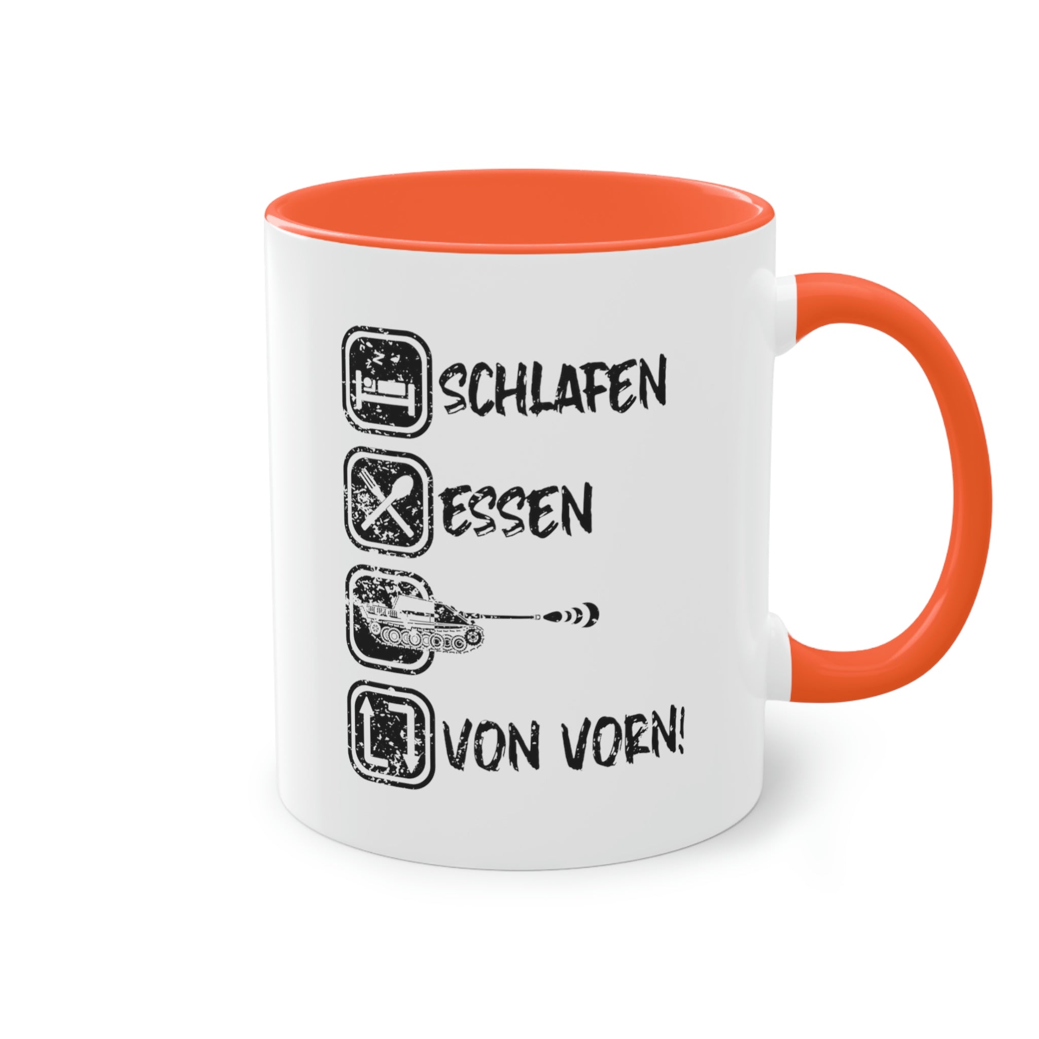 Schlafen Essen JPz - Tasse, zweifarbig