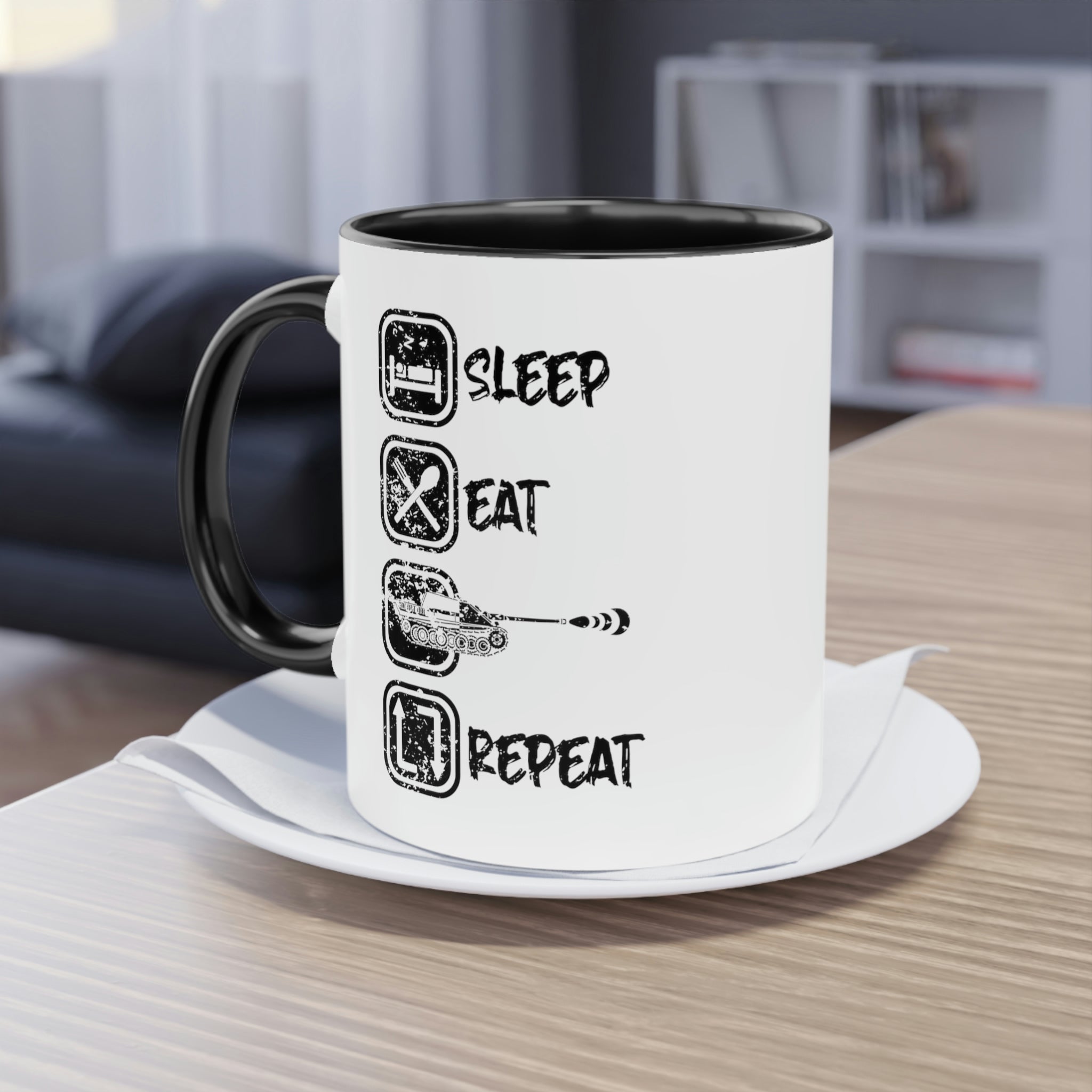 Eat Sleep JPz - Tasse, zweifarbig