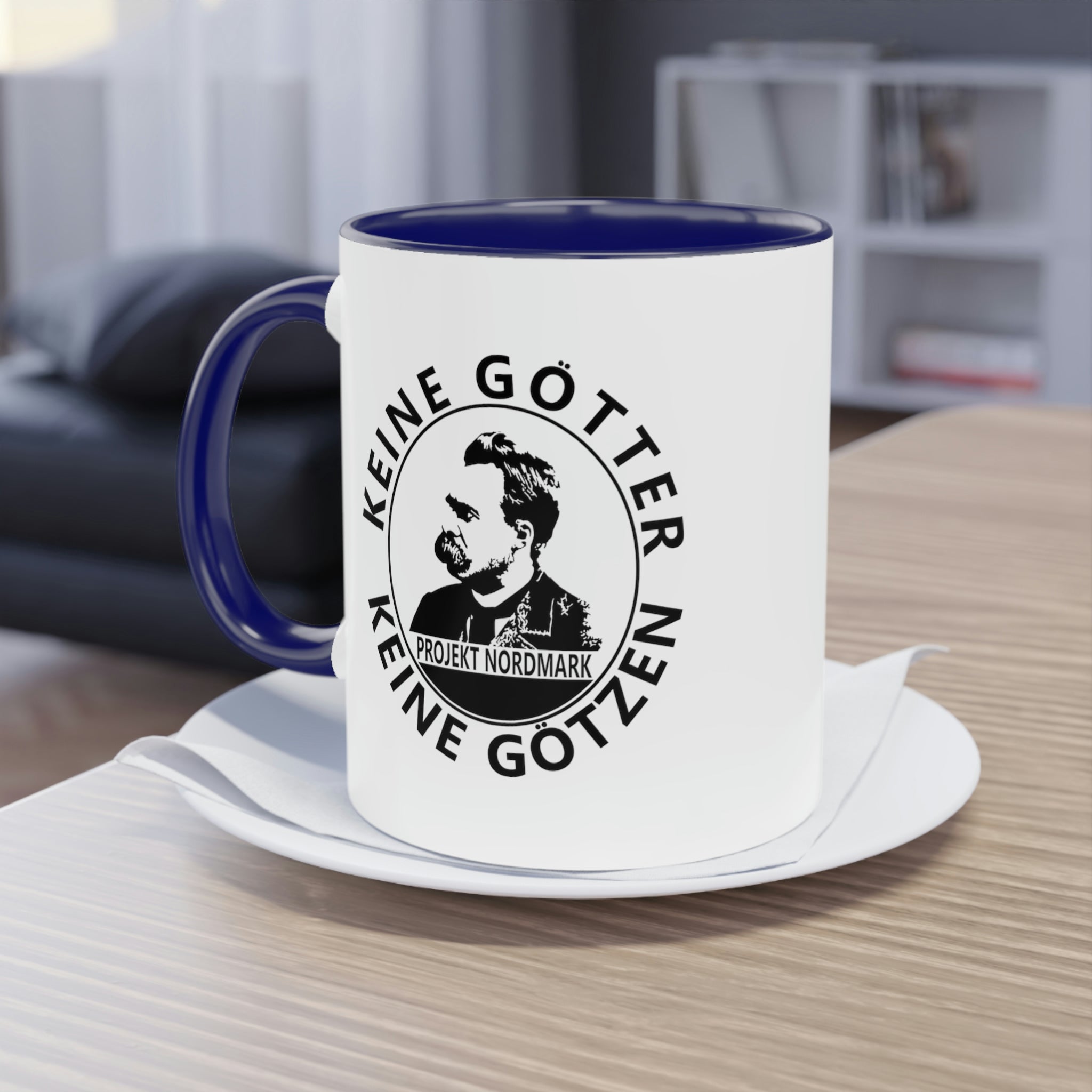 Keine Götter - Tasse, zweifarbig